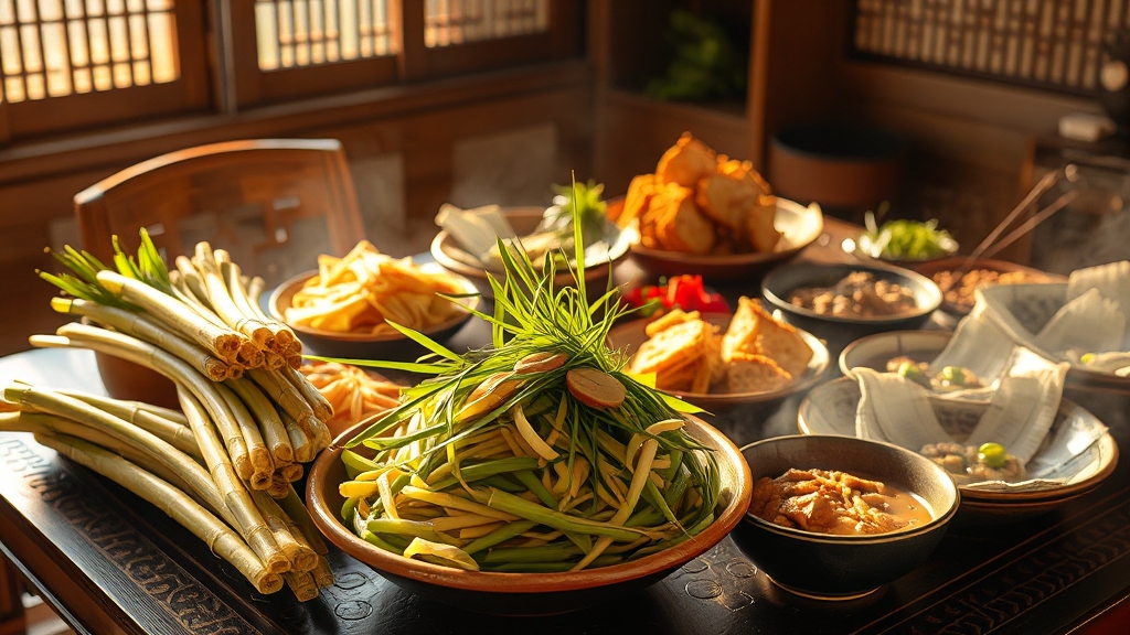 죽순 활용 요리 레시피 (realistic 스타일)