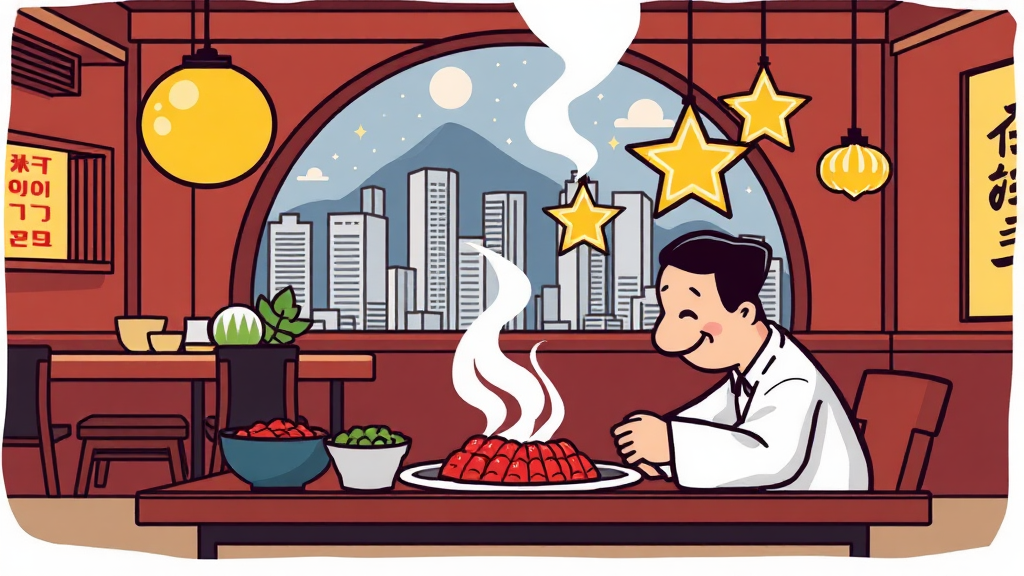 새롭게 선정된 1스타 레스토랑: 서울과 부산의 미식 지형 (cartoon 스타일)
