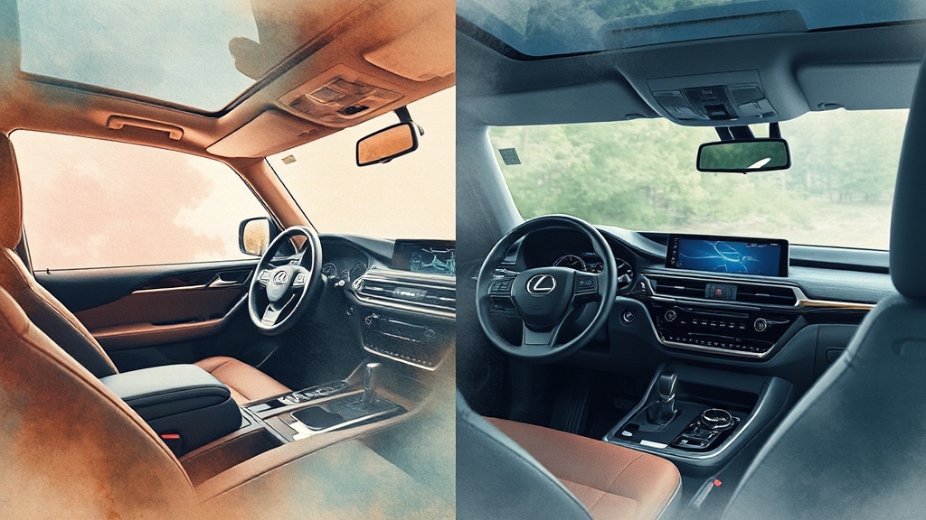 실내 디자인 및 특징 비교 (watercolor 스타일)