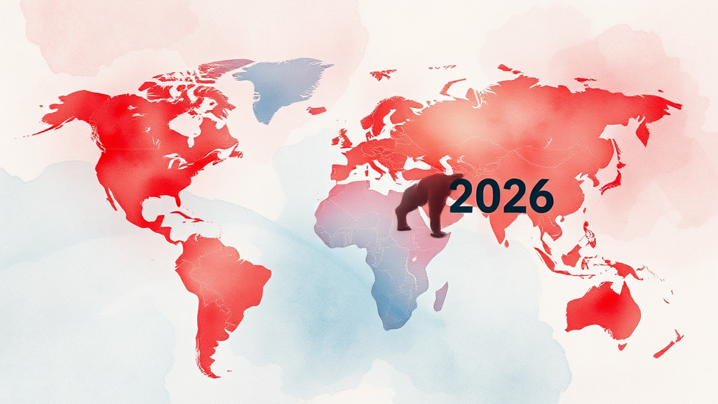 국제 정세, 불안정 심화 (watercolor 스타일)