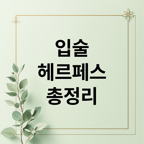 입술
헤르페스
총정리 (입술 헤르페스)