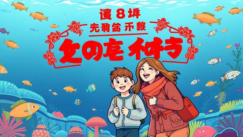 2026 설날 롯데월드 아쿠아리움 특별 할인 혜택 (illustration 스타일)