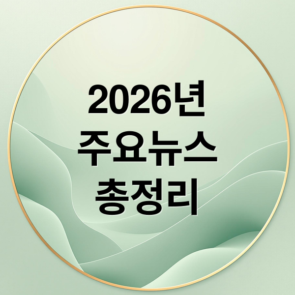2026년
주요뉴스
총정리 (2026년 1월 12일 오늘의 주요 뉴스)