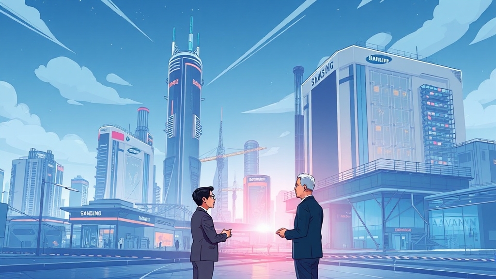 삼성 투자와 정부 협력 (illustration 스타일)