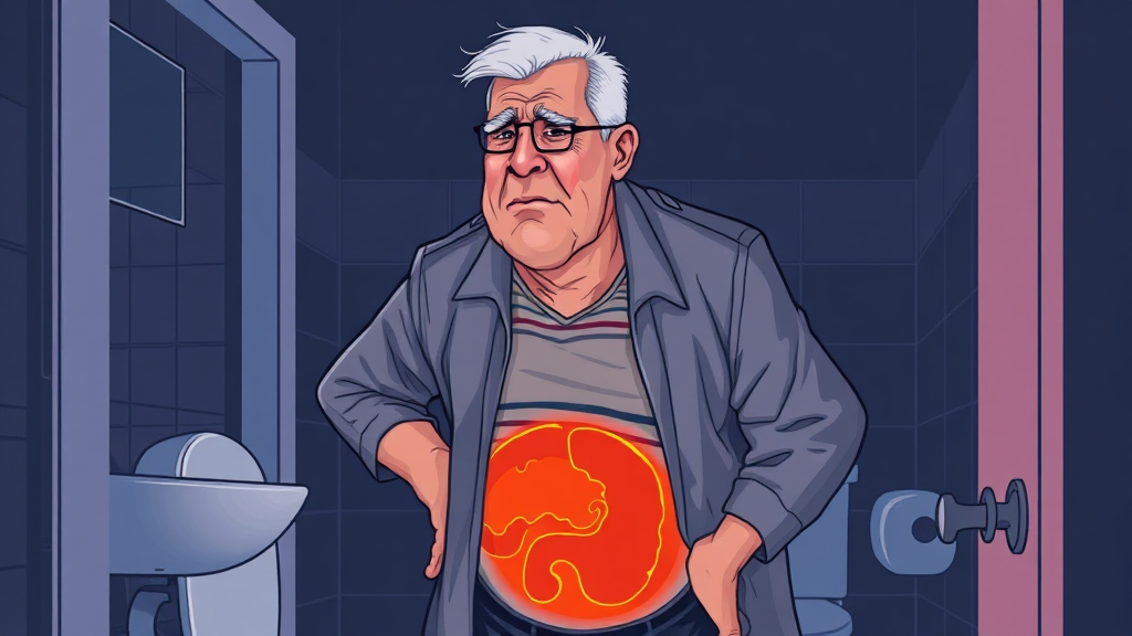 전립선비대증 주요 증상 (illustration 스타일)