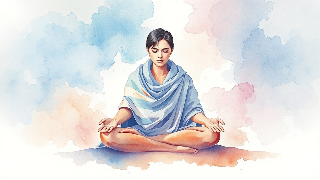 스트레스도 원인? 심리적 요인과 대처법 (watercolor 스타일)