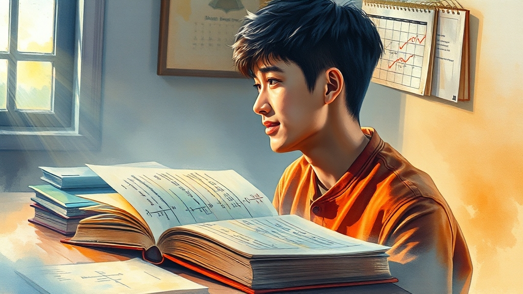 수능 수학 학습법 (watercolor 스타일)