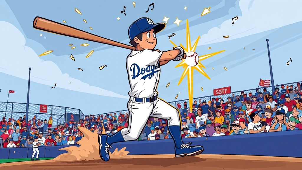 가을 야구 데뷔와 기대 (cartoon 스타일)