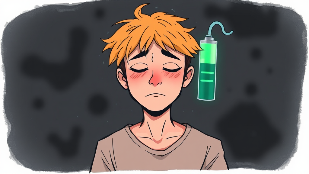 만성 피로 증후군 주요 증상 (illustration 스타일)