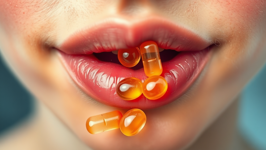 비타민 B와 입술 건강 (watercolor 스타일)