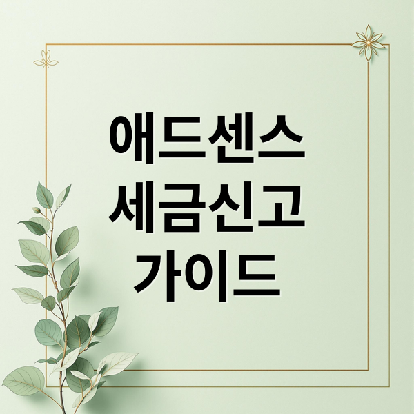 애드센스
세금신고
가이드 (구글 에드센스 신고방법)
