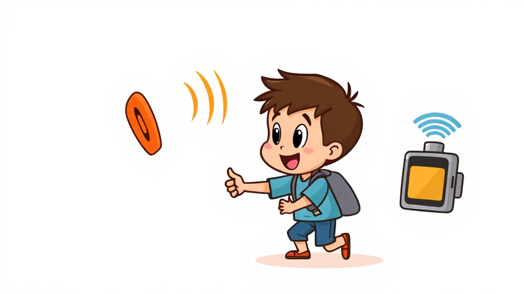 위치 정확도 & 배터리 관리 (cartoon 스타일)