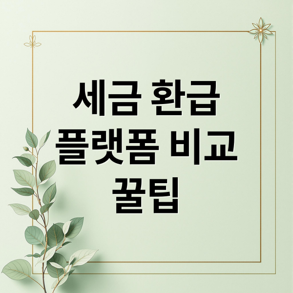 세금 환급
플랫폼 비교
꿀팁 (세금 환급 플랫폼 비교)