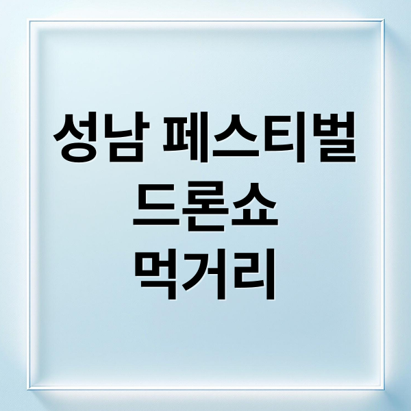 성남 페스티벌
드론쇼
먹거리 (성남 페스티벌)