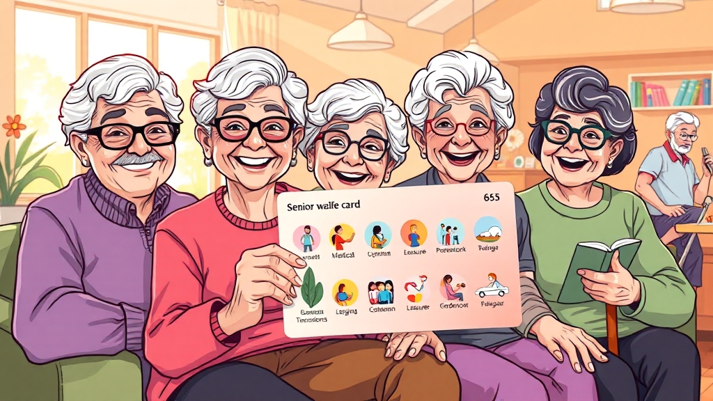 노인 복지 카드: 혜택 총정리 (cartoon 스타일)