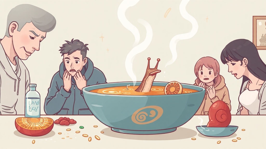 다슬기즙 섭취 시 유의사항 & 부작용 (illustration 스타일)