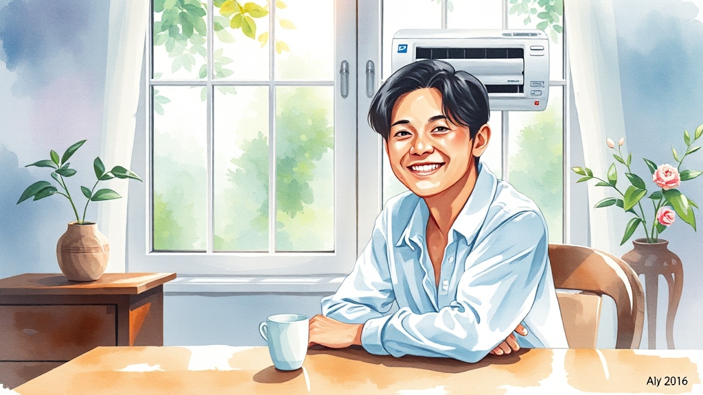 창문형 에어컨 환급 지원 안내 (watercolor 스타일)