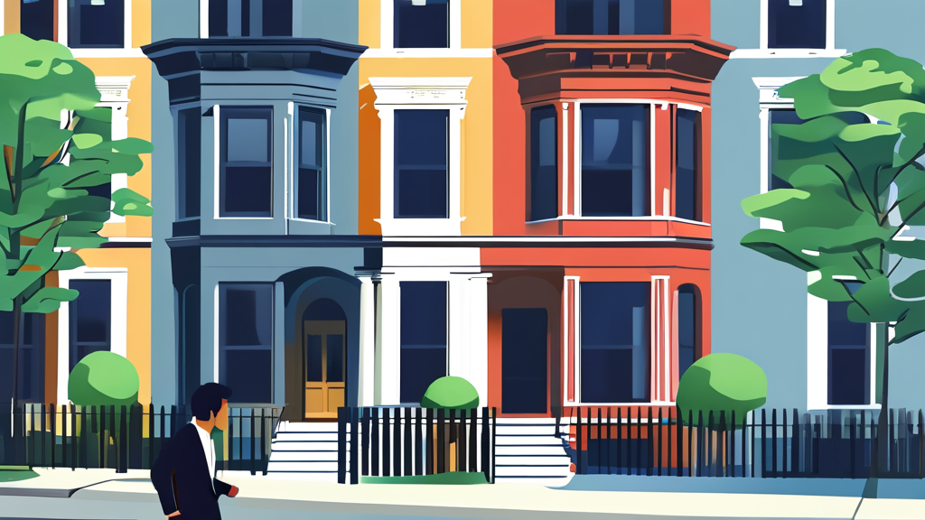 부동산 및 생활 정보: 주거비 부담과 1인 가구 증가 (illustration 스타일)