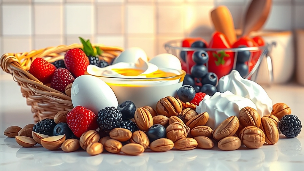 고단백 아침 식단, 무엇이 좋을까요? (illustration 스타일)