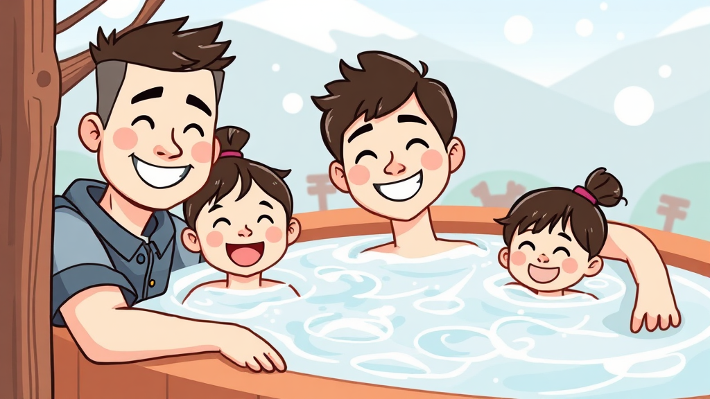 가족 구성원별 추천 숙소 (cartoon 스타일)