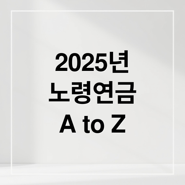 2025년
노령연금
A to Z (노령연금 수급자격 조건 신청방법)
