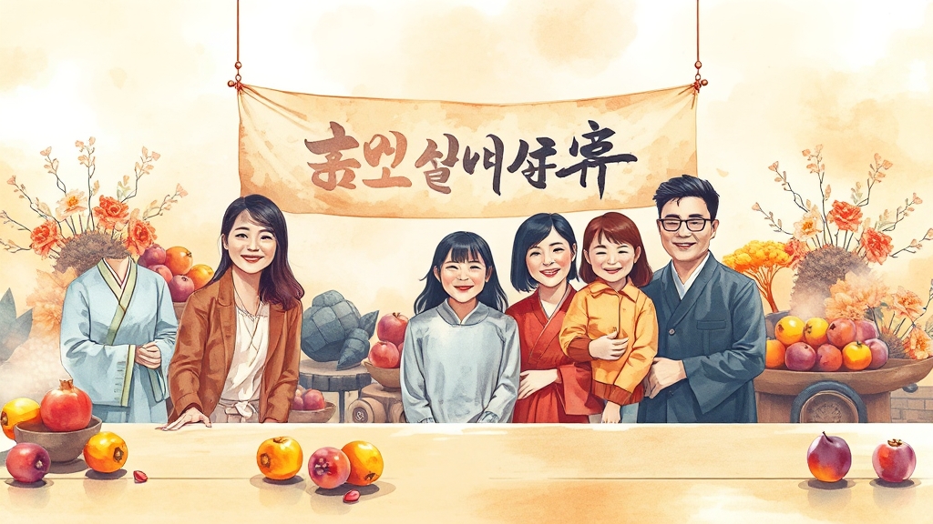 추석 인사말 작성 시 유의사항 (watercolor 스타일)