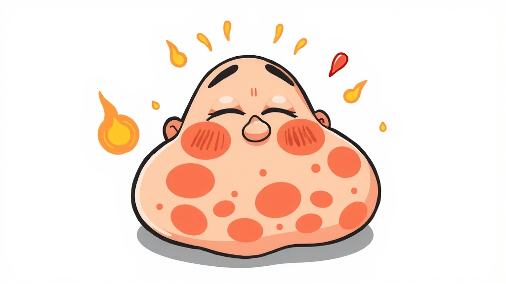 피부 가려움증, 온열 효과 원리 (cartoon 스타일)