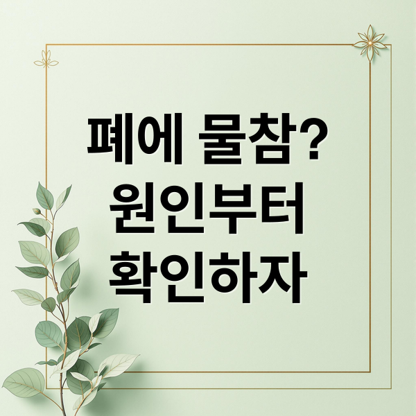 폐에 물참?
원인부터
확인하자 (폐에 물이 차는 증상)