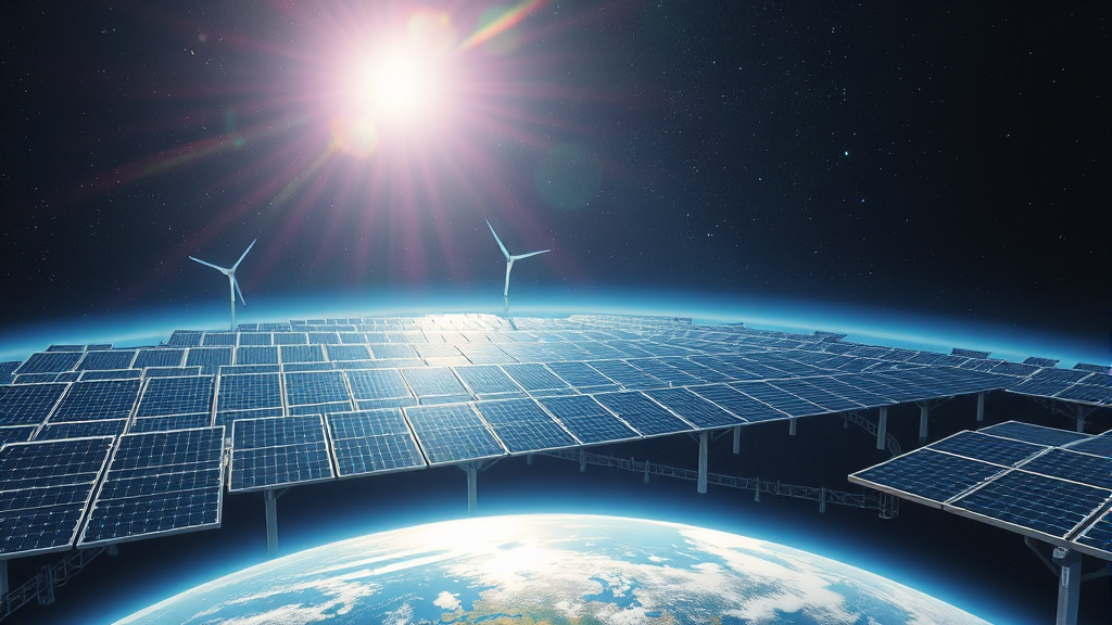 우주 태양광 발전: 미래 에너지의 새로운 지평 (realistic 스타일)