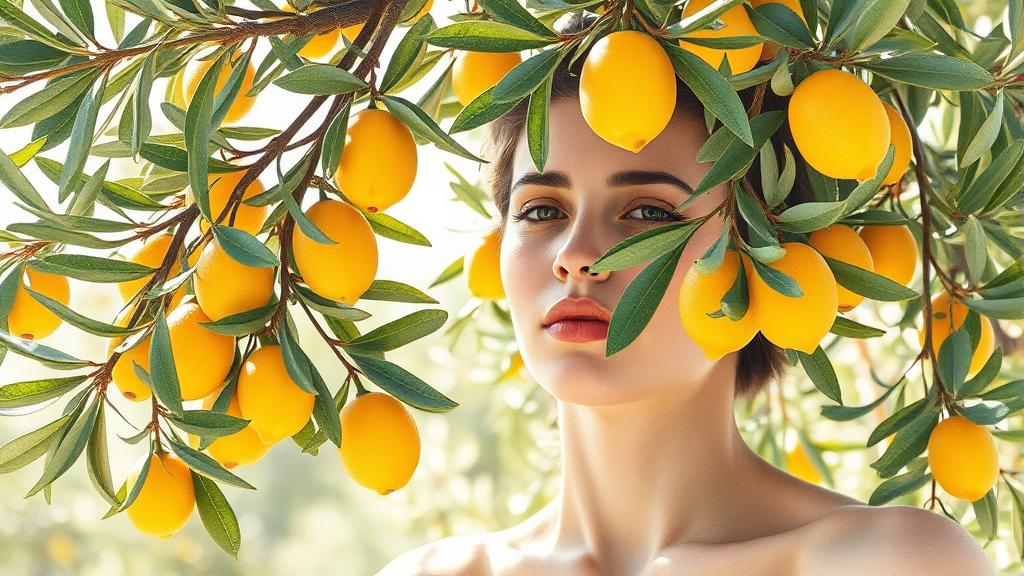 피부 건강에 미치는 영향 (realistic 스타일)