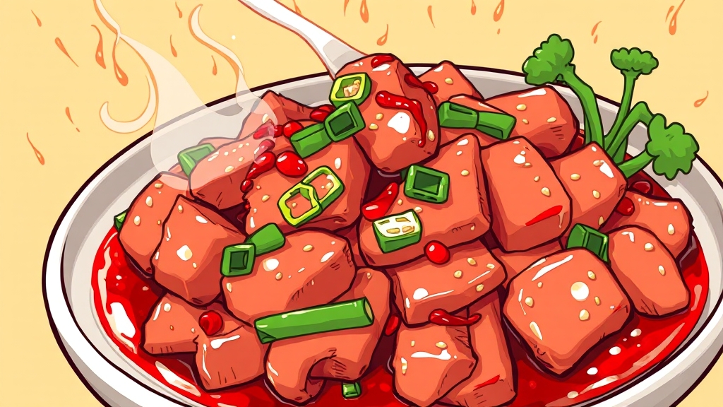 맛있는 제육볶음 비결 (cartoon 스타일)