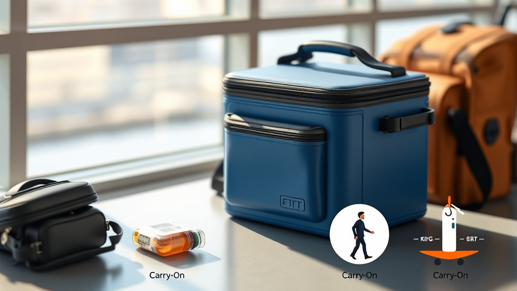 여행 중 인슐린 안전하게 보관하는 방법 (realistic 스타일)