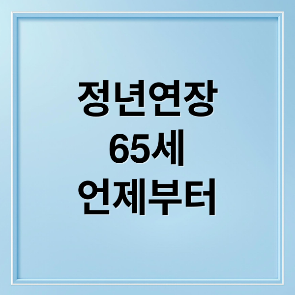 정년연장
65세
언제부터 (정년연장 법안 시행시기 65세)