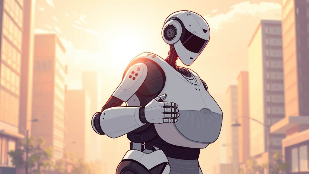 경쟁사 분석 및 로봇 산업 전망 (illustration 스타일)