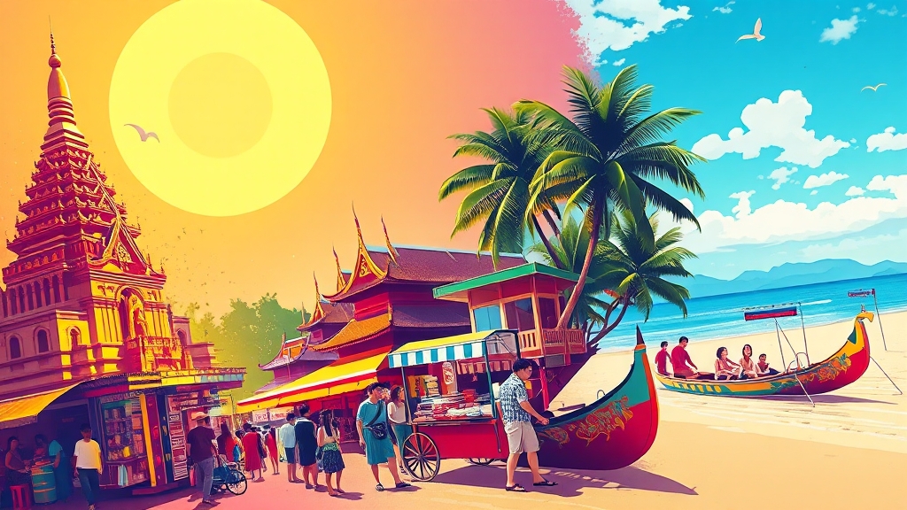인기 여행지 심층 비교 (태국, 베트남, 필리핀) (illustration 스타일)