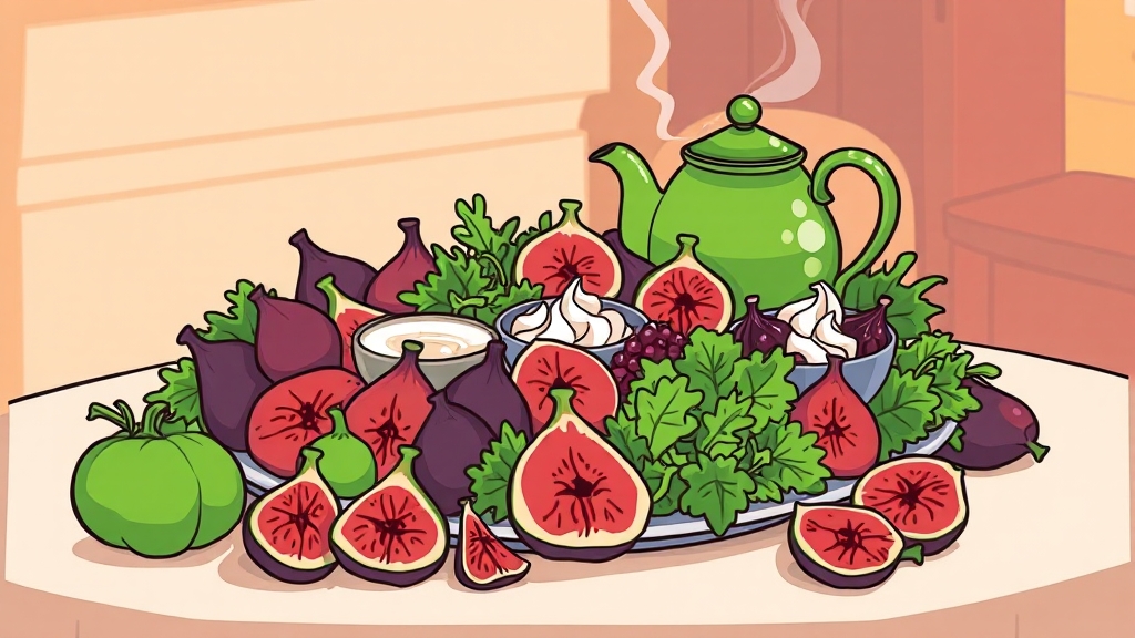 무화과 섭취 방법 및 레시피 (cartoon 스타일)