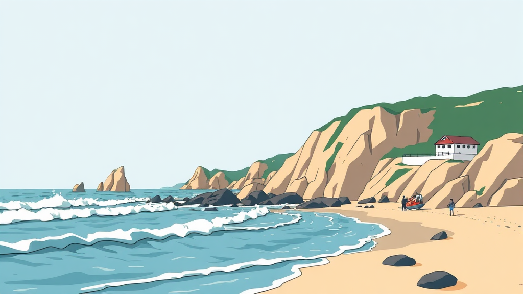 지역별 서해안 물때표 확인 방법 (illustration 스타일)