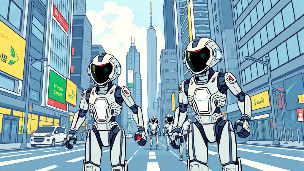 2026년 로봇 시장 전망 (illustration 스타일)