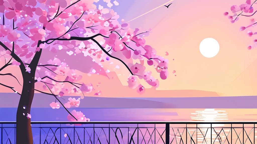 벚꽃의 특징과 꽃말 (illustration 스타일)