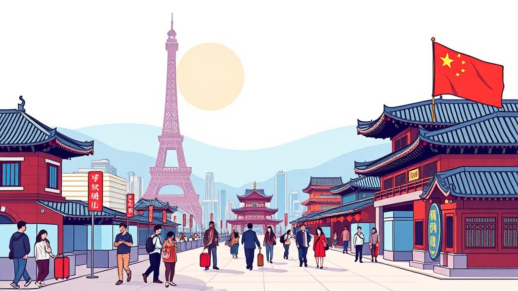 환율 동향과 중국인 관광객 유입 환경 (illustration 스타일)