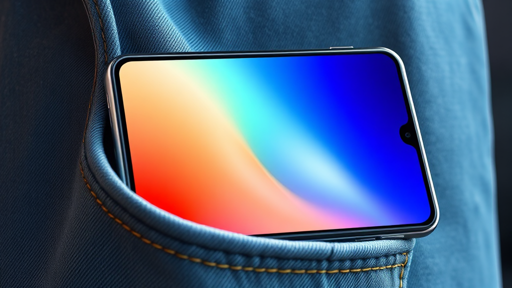 독특한 인폴딩 디자인: 주머니 속 스마트폰의 혁신 (realistic 스타일)