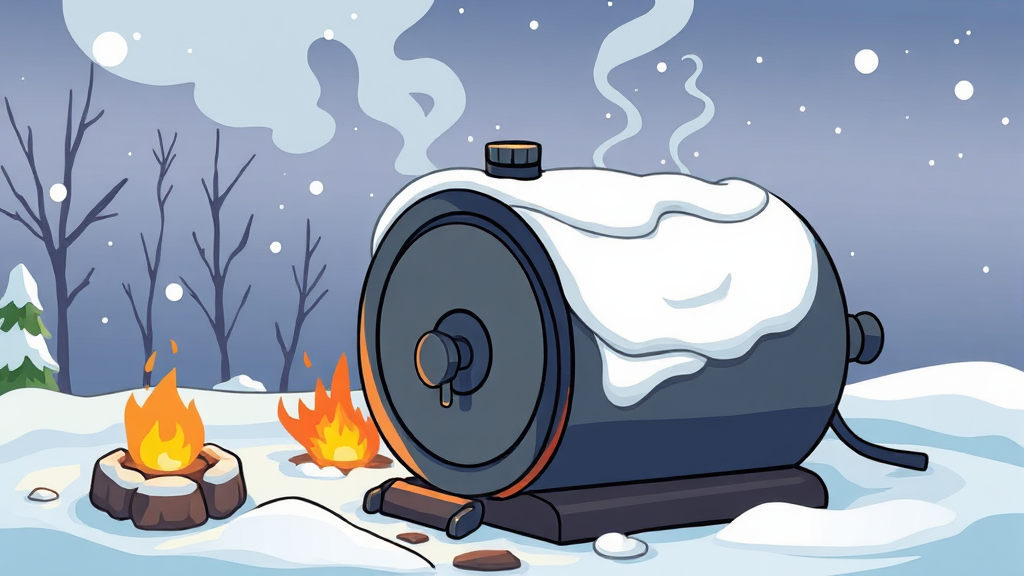 보일러 동파 예방 및 관리 (cartoon 스타일)