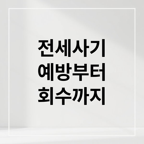 전세사기
예방부터
회수까지 (전세사기 대처법 보증금 회수)
