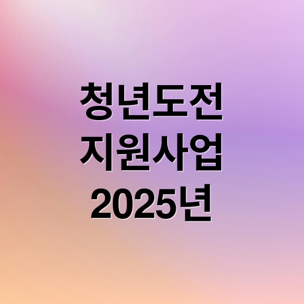 청년도전
지원사업
2025년 (청년도전 지원사업 신청)