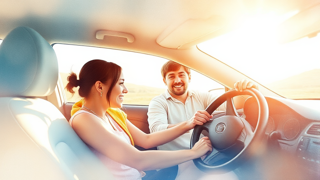 내 차 보험, 지금 바로 점검하세요! (watercolor 스타일)