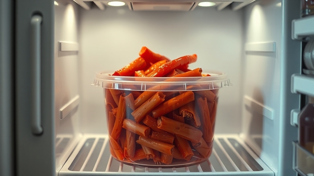 파김치 숙성 및 보관법 (realistic 스타일)