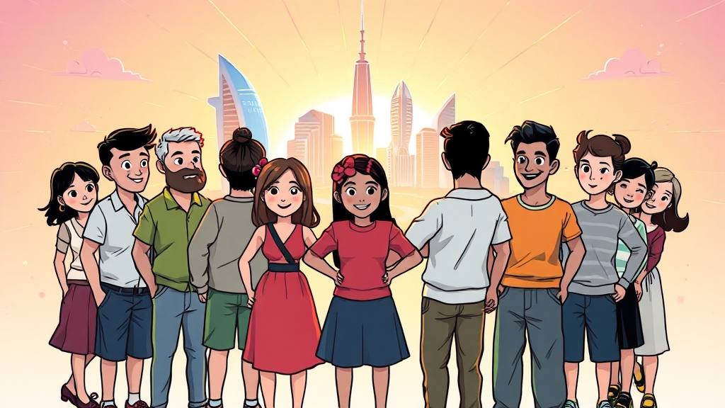 미래 사회의 집단 본능 (cartoon 스타일)