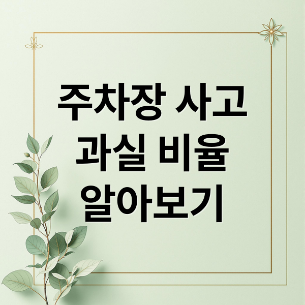 주차장 사고
과실 비율
알아보기 (주차장 접촉사고 과실 비율)