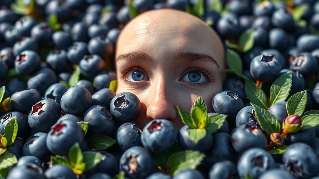 블루베리 추출물의 영향 (realistic 스타일)
