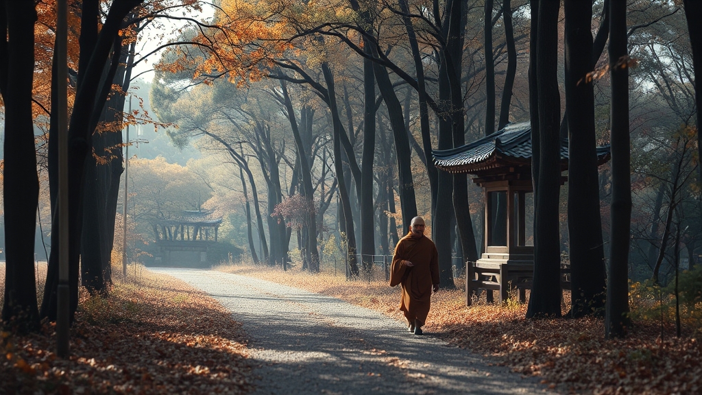 송광사 주변 볼거리 및 이동 경로 (realistic 스타일)